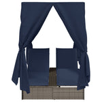 HKH Cama Dupla De Sol Conjunto De 2 Cinza E Azul-marinho Rattan - Cinzento