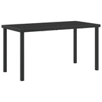Conjunto de Jantar HKH de 5 Peças com Almofadas em Rattan Cinza Poliéster, Mesa de Jardim HKH Preta 140x80x73 Cm em Vidro Temperado - Azul