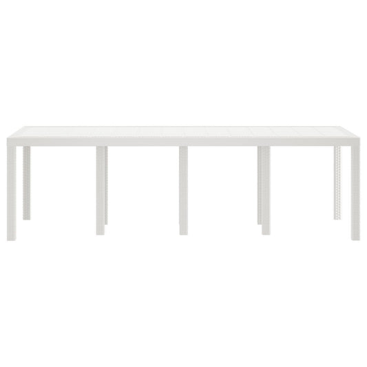 Mesa de jardín HKH Blanca 250x100x73 cm de poliratán - Blanco