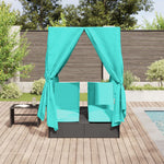 HKH Double Sun Lounger Conjunto De 2 E Turquesa - Preto