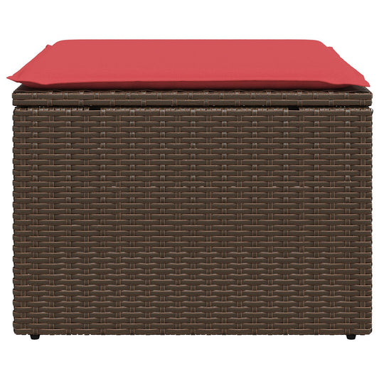 HKH Banco de Jardim com Almofadão 55x55x37 Cm Vime Pe Castanho - Marrom