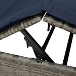 HKH Cama Dupla De Sol Conjunto De 2 Cinza E Azul-marinho Rattan - Cinzento