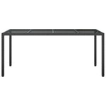 HKH Mesa de Jantar de Jardim Preta Vime Sintético - Preto