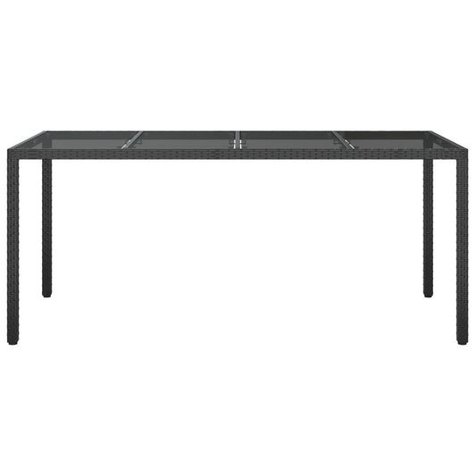 HKH Mesa de Jantar de Jardim Preta Vime Sintético - Preto