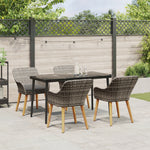 HKH Conjunto de Jantar para Jardim de 5 Peças em Rattan - Cinzento
