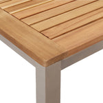 Conjunto de Jantar de 5 Peças de Madeira Sólida de Acácia Hkh, Mesa de Jantar Ao Ar Livre 90x90x74.5 Cm de Madeira Sólida de Acácia Hkh, Cadeiras de Jardim Empilháveis 4 Pcs de Madeira Sólida de Acácia e Aço HKH - Castanho