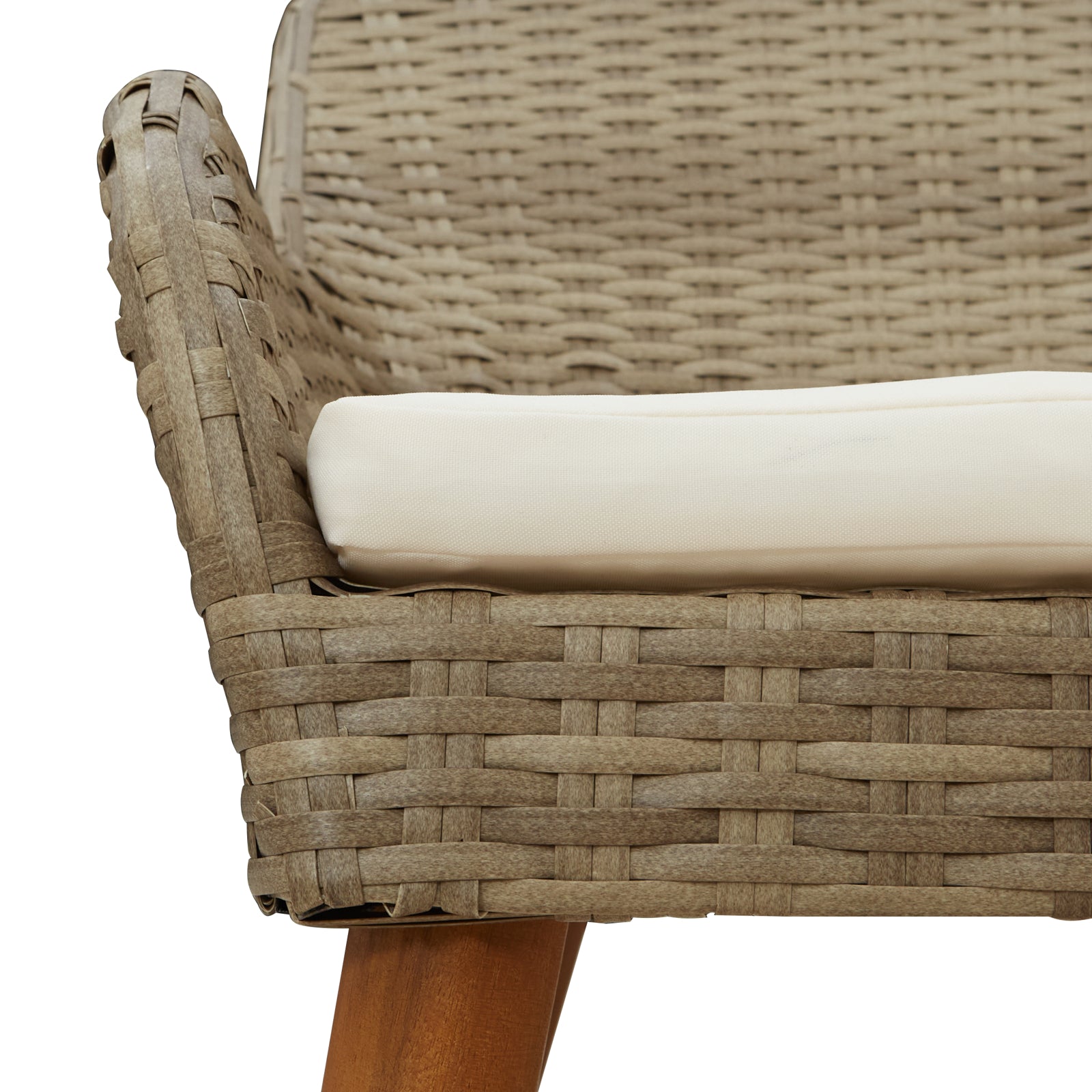 HKH Conjunto de Jantar de Jardim 7 Peças Rattan Poliéster - Bege