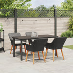 HKH Conjunto de Jantar de 5 Peças Rattan Sintético - Preto