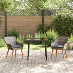 HKH Conjunto de Jantar para Jardim 3 Peças em Poly Rattan - Cinzento