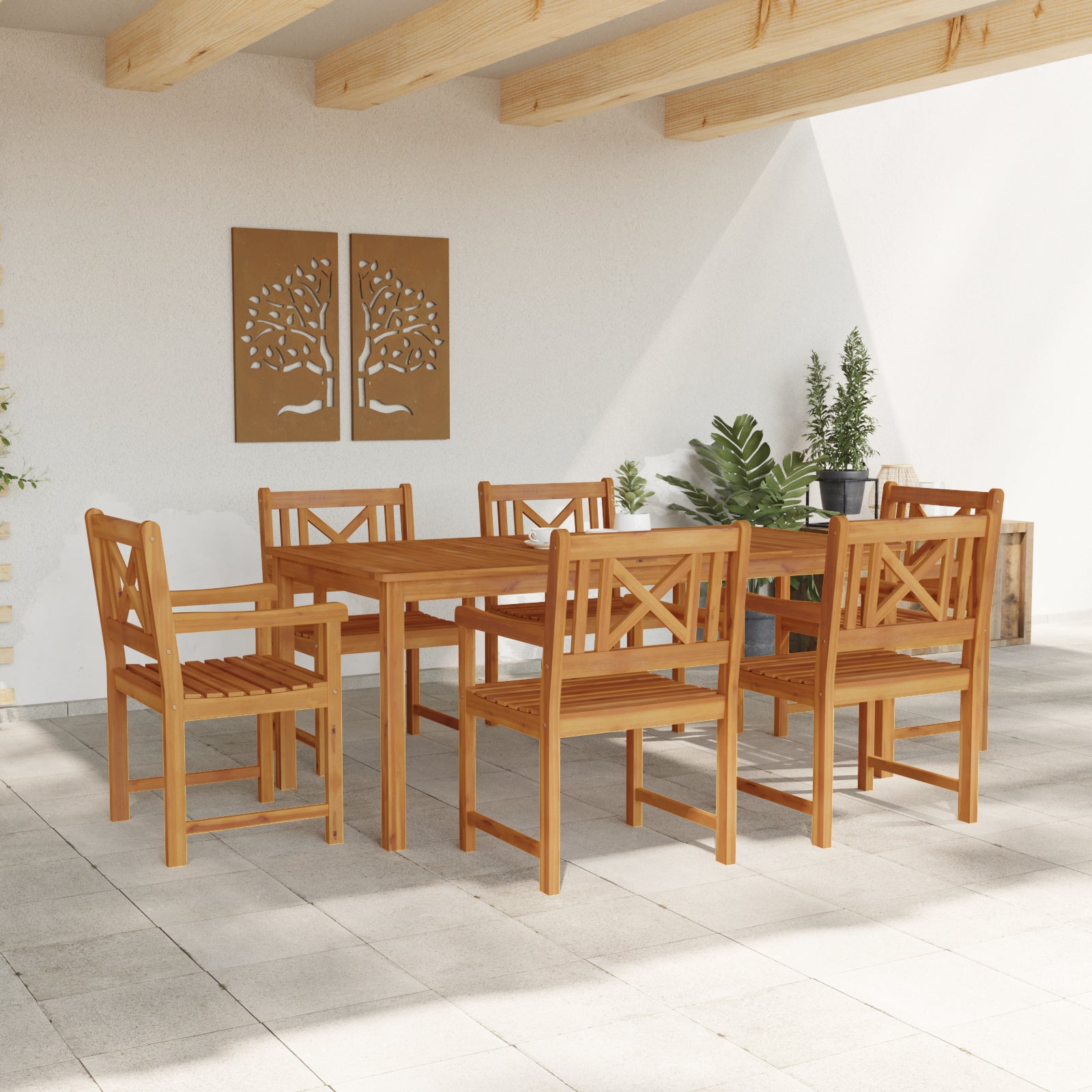 HKH Cadeiras de Jardim 2 Pcs 56x56x90 Cm Madeira Maciça de Acácia - Castanho