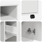 HKH Escritorio para ordenador blanco con cajones Blanco