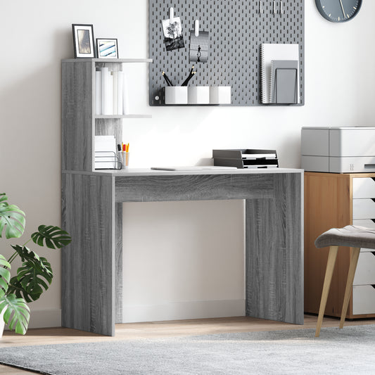 Mesa de Escritorio HKH Sonoma Gris Aglomerado - Gris