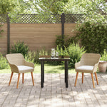 HKH Conjunto de Jantar para Jardim 3 Peças em Rattan Poliéster - Bege