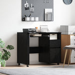 HKH Escritorio para Ordenador de Madera Roble - Negro
