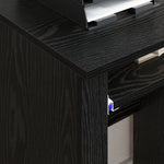 HKH Escritorio para Ordenador de Madera Roble - Negro