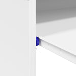 Mesa de ordenador HKH, blanca, de madera de ingeniería, compacta