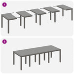 Mesa de Jardim HKH 250x100x73 Cm Rattan Sintético, Mesa de Jardim HKH 100x100x73 Cm Rattan Sintético, Mesa de Jardim HKH 150x100x73 Cm Rattan Sintético - Cinzento-claro