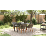 HKH Conjunto de Jantar de Jardim com 5 Peças em Rattan Cinza - Cinzento