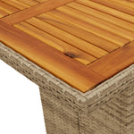 HKH Conjunto de Jantar de Jardim 7 Peças Rattan Poliéster - Bege
