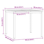 Conjunto de Jantar de 5 Peças de Madeira Sólida de Acácia Hkh, Mesa de Jantar Ao Ar Livre 90x90x74.5 Cm de Madeira Sólida de Acácia Hkh, Cadeiras de Jardim Empilháveis 4 Pcs de Madeira Sólida de Acácia e Aço HKH - Castanho