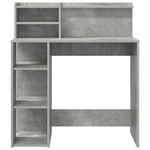 HKH Mesa com Armazenamento Cinza Concreto .5 Cm Madeira Derivada