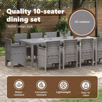 HKH Conjunto de Jantar de Jardim com Almofadas Cinza Claro de Polirattan - Cinzento