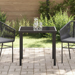 Mesa de Jardim HKH Preta com Vidro Temperado - Preto