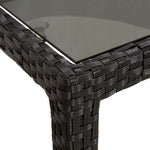 HKH Mesa de Jantar de Jardim Preta Vime Pe - Preto