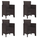 HKH Conjunto de Jantar de 5 Peças Rattan Sintético - Castanho