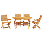 Conjunto de Jantar para o Jardim com 5 Peças em Madeira Maciça de Acácia - Castanho
