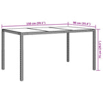 HKH Mesa de Jantar de Jardim Branca Rattan Sintético - Branco