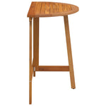 HKH Mesa de Jardim Dobrável Meia-retangular 78x46x75 Cm Madeira Sólida de Acácia - Castanho