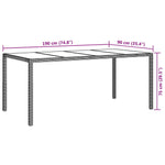 HKH 5 Pcs Conjunto de Bar P/ Jardim C/ Almofadões Vime Pe Cinzento - Cinzeto