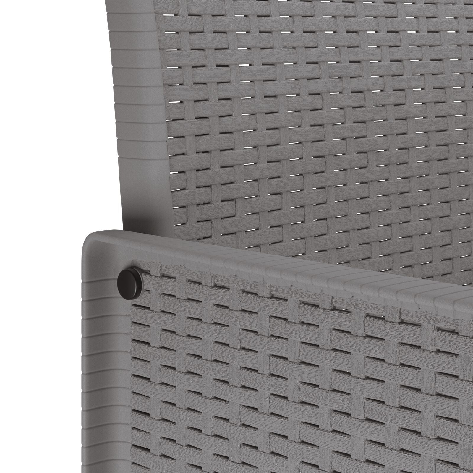HKH Juego de Comedor de Jardín de 11 Piezas con Cojines de Ratán Sintético con Mesa 150x100x73 Cm + 2 Sillones con Cojines + 4 Sillas con Cojines - Gris Claro