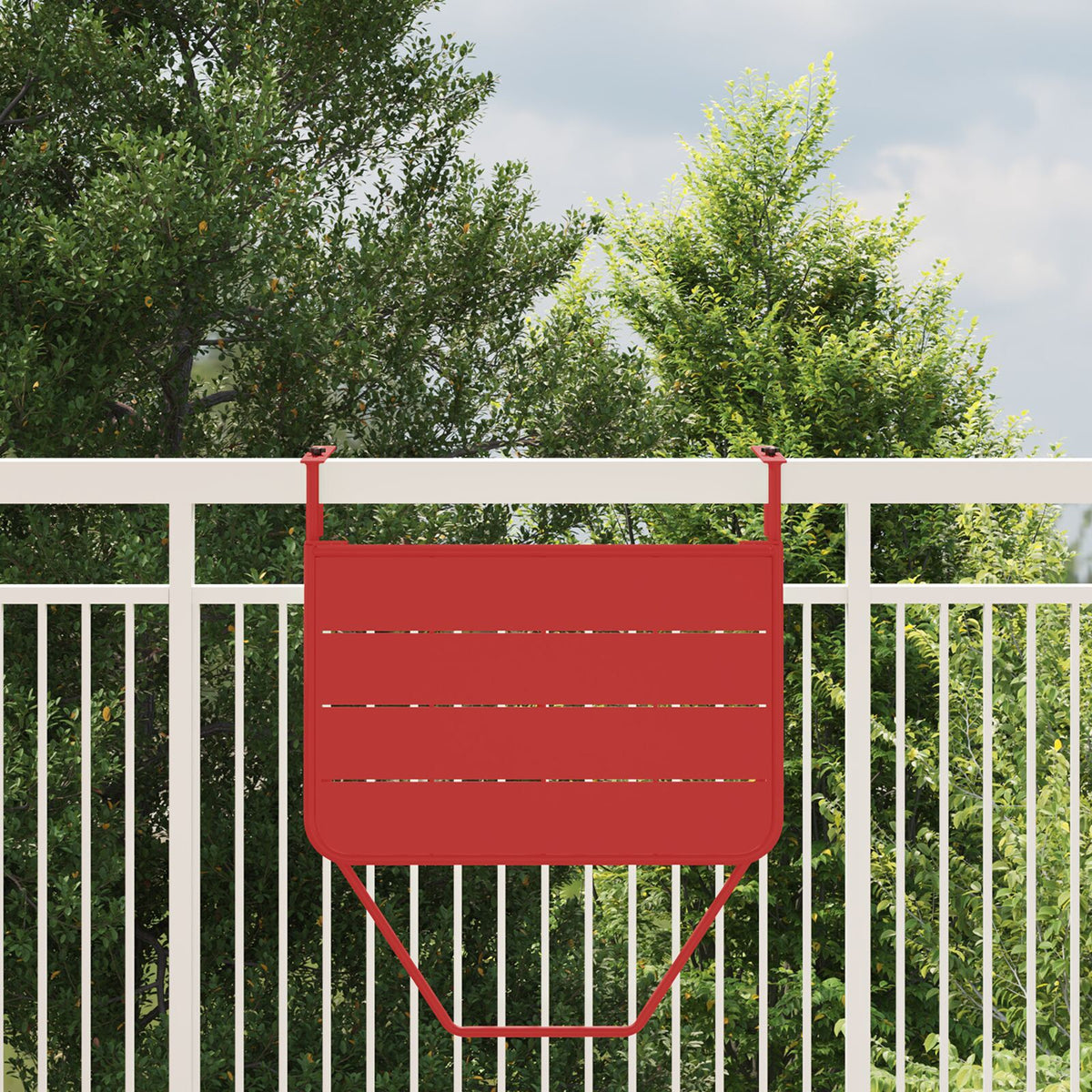 Mesa de Balcão Suspensa HKH Dobrável Vermelha Aço - Vermelho