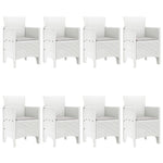 HKH Conjunto de Jantar de 9 Peças com Almofadas Rattan Sintético - Branco