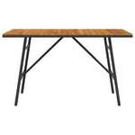 HKH Mesa de Jantar - Preto, , Feita de Madeira de Acácia Sólida - Castanho