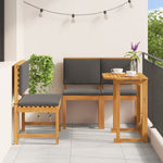 HKH 7 Pcs Conj. Sofás Jardim com Almofadões Vime Pe Cinzento-claro - Cinzeto