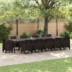 Mesa de Jardim HKH Castanha 400x100x73 Cm Poly Rattan, Mesa de Jardim HKH Castanha 250x100x73 Cm Poly Rattan, Mesa de Jardim HKH Castanha 150x100x73 Cm Poly Rattan - Castanho