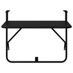 Mesa de Varanda Dobrável HKH Preta Aço - Preto