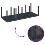HKH Conjunto de Jantar de Jardim com 11 Peças e Almofadas Antracite Polirattan - Preto