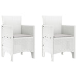 HKH Conjunto de Jantar de 3 Peças com Almofadas Rattan Plástico - Branco