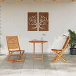 Conjunto de Móveis de Exterior HKH Conjunto de 3 Madeira Natural - Castanho
