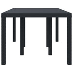 Mesa de Jardim HKH 200x100x73 Cm em Rattan Sintético - Antracite