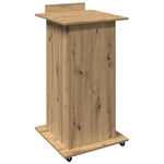 HKH Atril de Podio con Ruedas de Madera de Roble