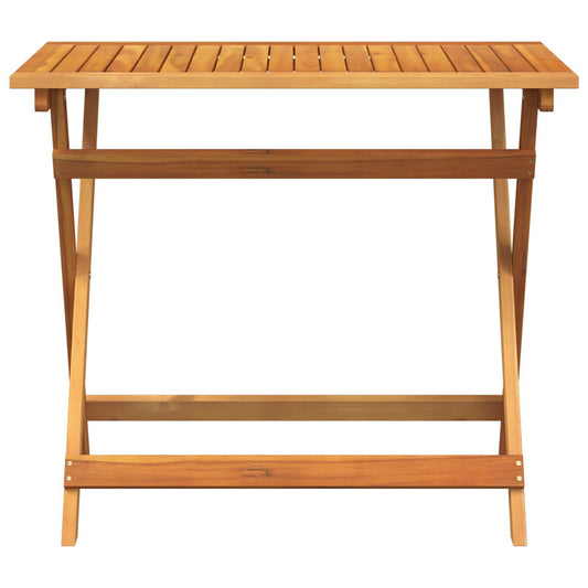 HKH Mesa de Jardim Dobrável Retangular 100x55x75 Cm Madeira Sólida de Acácia - Castanho