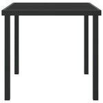 Mesa de Jardim HKH Preta com Vidro Temperado - Preto
