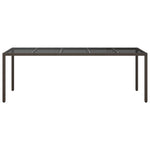 HKH Mesa de Jantar de Jardim Rattan Poliéster - Castanho