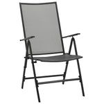 Conjunto de Móveis de Corredor HKH de 9 Peças em Aço Antracite, Mesa de Jardim Extensível HKH Antracite (140-210)x90x73 Cm em Aço - Preto
