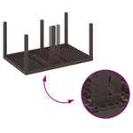 HKH Conjunto de Jantar de Jardim com 7 Peças Poly Rattan - Castanho